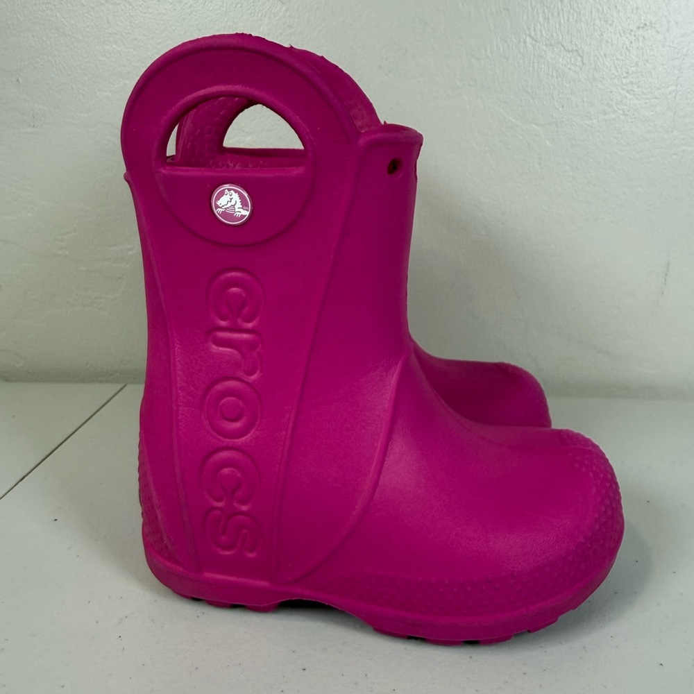 CROCS Kids Pink Rain & Snow Boots